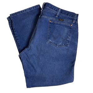 Wrangler Mens Straight Leg Jeans Denim Pants Blue 40 x 30